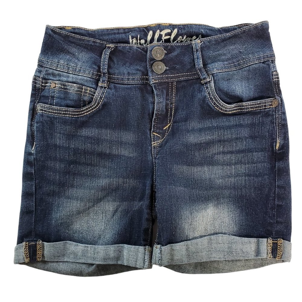 Wallflower Indigo Denim Blue Jean Stretch Shorts Size 5